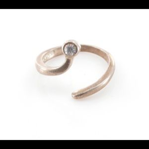 Solid Silver Wrap Style with Petite CZ Sterling Ring Size 2.75 / 1.7g Marked 925